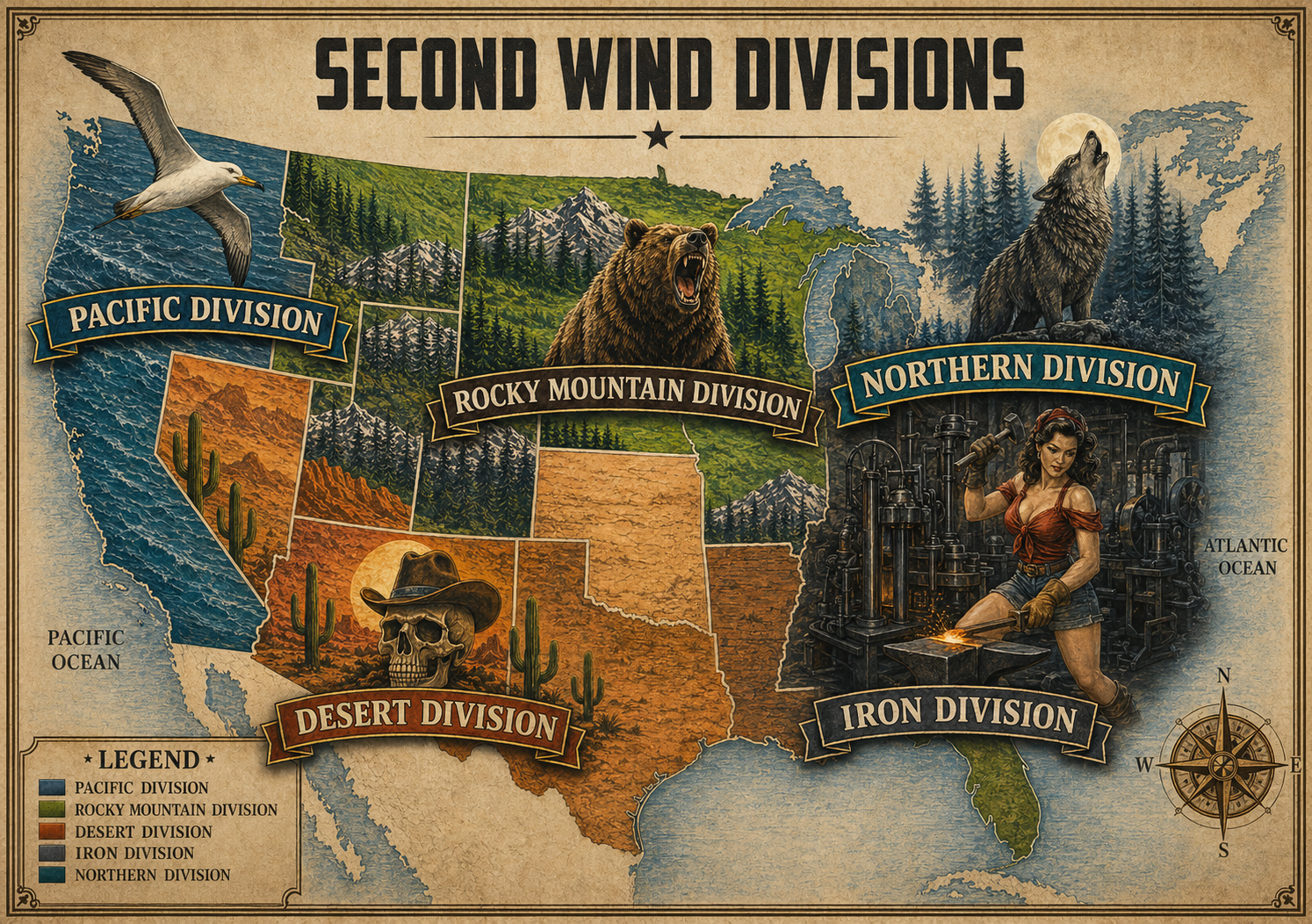 Second Wind Divisions Map